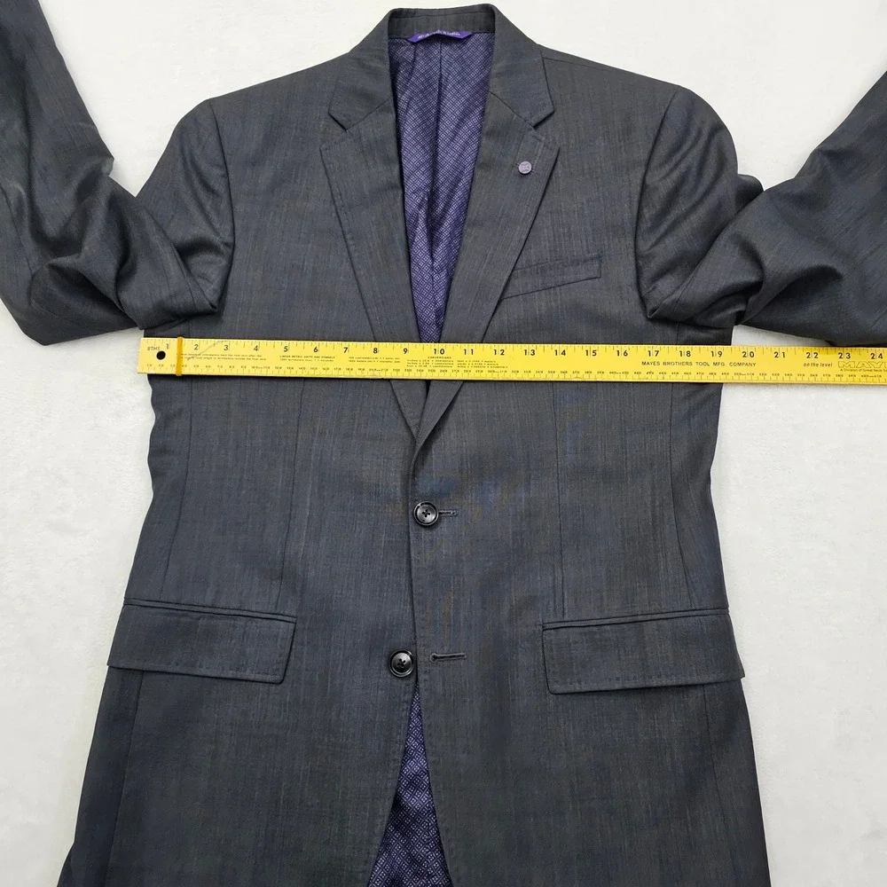 Ted Baker Endurance Blazer Mens 36S Charcoal Grey 100% Wool Jay CT‎ Suit Jacket